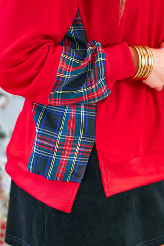 Jess Lea - Juniper Pullover- Black/Red Plaid