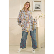 Load image into Gallery viewer, Oli &amp; Hali Washed Plaid Snap Buttondown Jacket | Women’s Oversized Shacket
