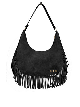 Loretta Suede Fringe Slouchy Bag-Shoulder Bag-Pretty Simple