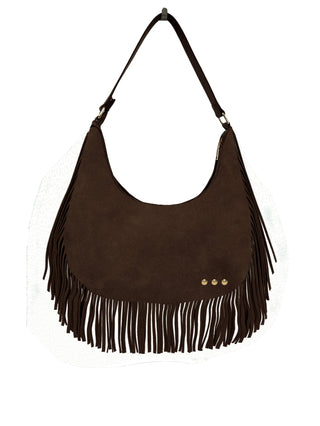 Loretta Suede Fringe Slouchy Bag-Shoulder Bag-Pretty Simple