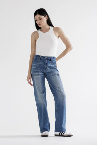 Jan26 Array Mica High Rise Utility Straight Leg Denim