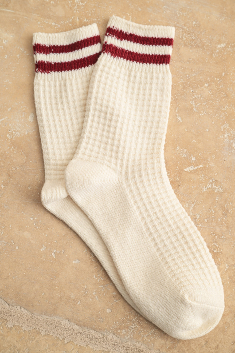 Miou Muse Waffle Pattern Striped Socks