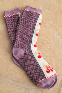 Miou Muse Cherry And Multi Pattern Socks