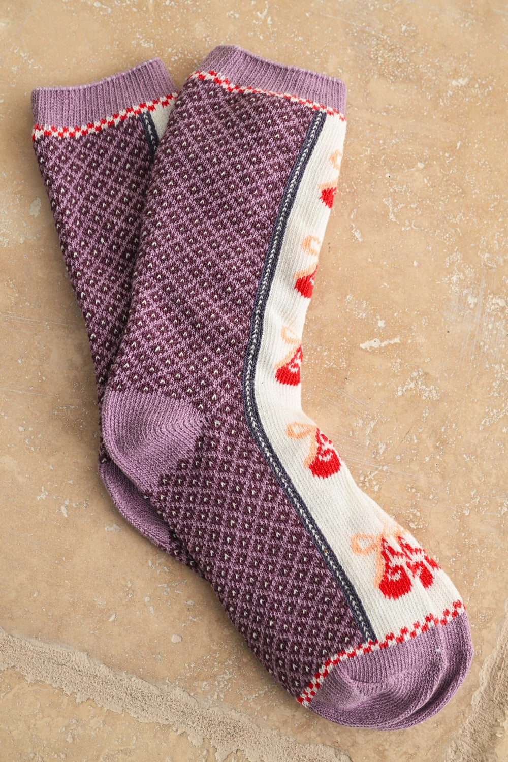 Miou Muse Cherry And Multi Pattern Socks
