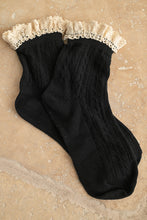 Load image into Gallery viewer, Miou Muse Net Pointelle With Crochet Trim Socks

