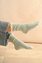 Load image into Gallery viewer, Miou Muse Dye &amp; Wash Crochet Trim Socks
