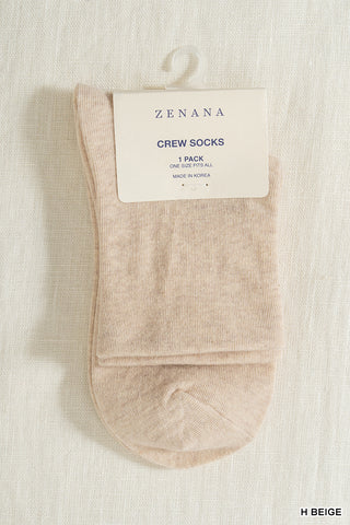 Zenana - Crew Socks - H. Beige