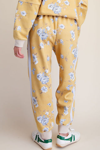 Easel - Floral Printed Washed Jogger Pants