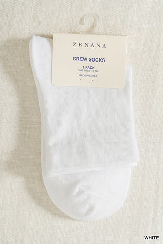 Zenana - Crew Socks - White