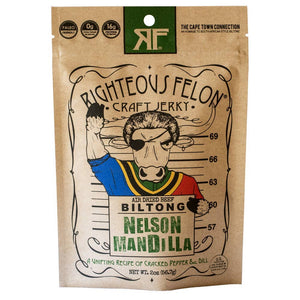RIGHTEOUS FELON CRAFT JERKY Nelson Mandilla Biltong 2oz