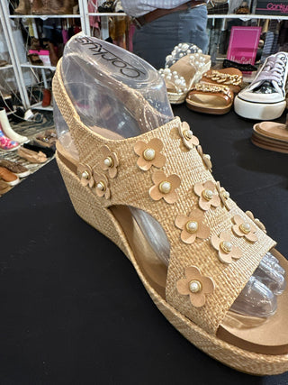 CORKYS Carley-Raffia Flower Wedge
