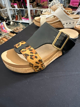 Corkys Top Secret Wedge - Black Leopard Combo