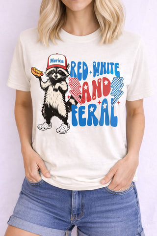 Red White & Feral Tee