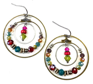 Thin Rings & Beaded Dangle Earrings