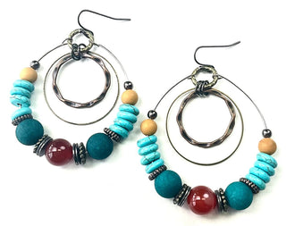 Bold Beaded Hoops On Wire
