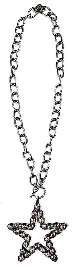 Chain W/ Crystal And Star On Front Bracelet