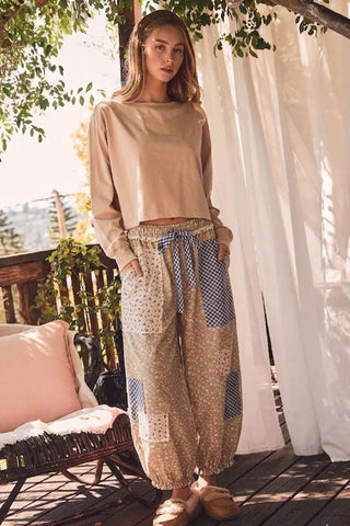 Oddi - Floral Patchwork Printed Balloon Pants