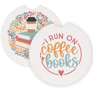 Sincere Surroundings - Coffee + Books Florals - Car Coasters