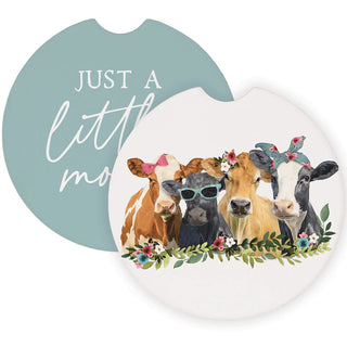 Sincere Surroundings - Little Moody Cows - Car Coasters