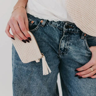 Pretty Simple - River Raffia Clippable Card Holder Wallet - White