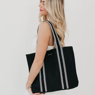 Pretty Simple - Ruby Raffia Tote Bag - Black