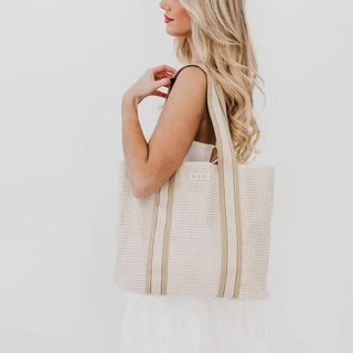 Pretty Simple - Ruby Raffia Tote Bag - Cream