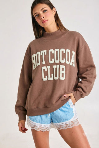 Bucketlist - 'hot Cocoa Club' Mock Neck Sweatshirt