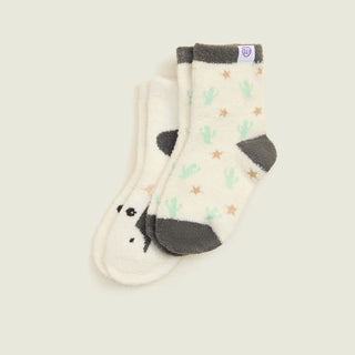 Warmies - Black And White Cow Crew Sock Set