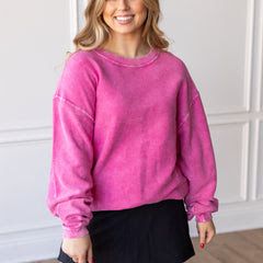 Moonryder - Essential Corded Crew - Deep Pink