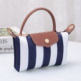 Mimi - Nova Striped Nylon Mini Crossbody Bag - Navy/White Stripe