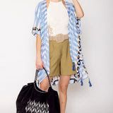 Mimi - Nylon Aztec Pattern Rope Handle Tote Bag