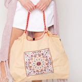 Mimi - Aizha Nylon Paisley Pattern Rope Handle Tote Bag