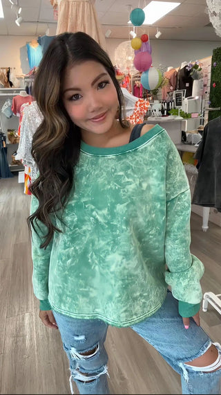 Jadyk - Cortney Ash Wash Sweatshirt - Sea Green