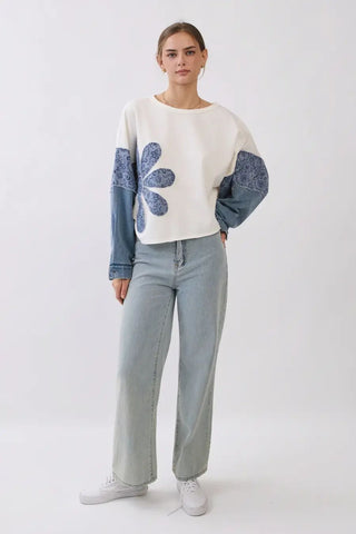 Oddi - Floral Patchwork Cropped Top