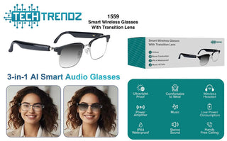 Tech Trendz Smart Wireless Glasses W/transition Lens