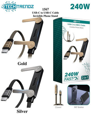 Tech Trendz Usb-c Cable & Phone Stand - Gold