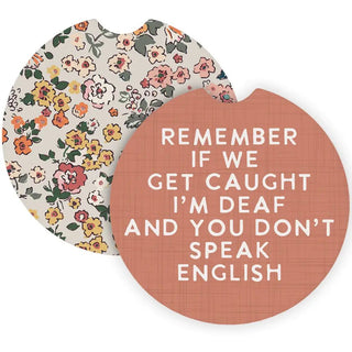 Sincere Surroundings - If We Get Caught Florals - Car Coasters