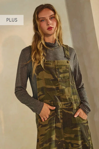 Oddi - Camo Denim Barrel Overall Jumpsuit