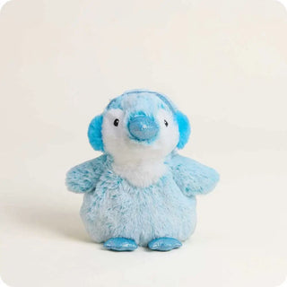 Blue Winter Penguin plush toy with earmuffs and a scarf.