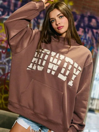 Howdy Applique Mock-neck Sweatshirt