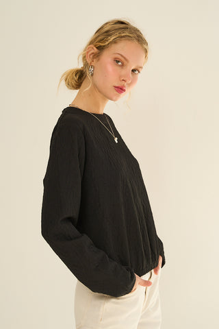 The Greii - Scrunch Textured Longsleeve - Black