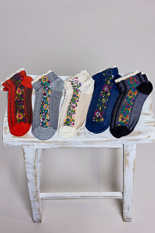 Pol - Textured Knit Crew Socks - Multicolor