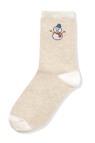 Zenana - Snowman Socks - H. Beige