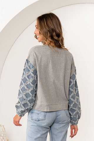 Sew In Love - Denim Sleeve Top - Grey Denim