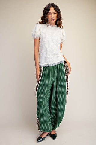 Print Mix N Match Woven Pants, Pine Green