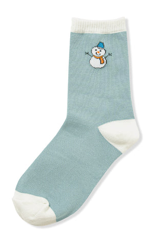 Zenana - Snowman Socks - Blue Grey