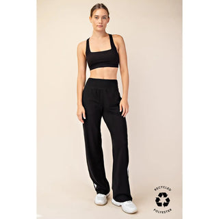 Rae Mode - Recycled Butter Striping Straight Pant - Black/White