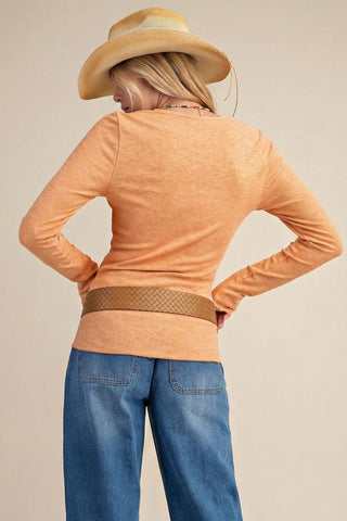 Easel - Baby Rib Knit Lace Inset Top