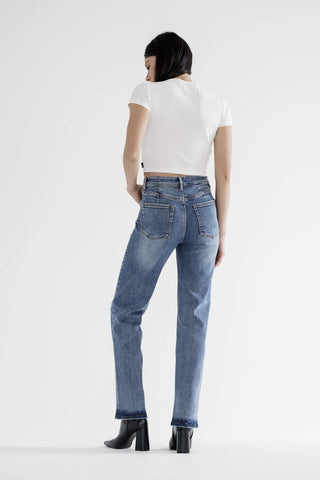 Mica Denim - Super High Straight Leg - Medium Wash