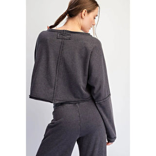 Rae Mode - Mineral Washed Off Shoulder Boxy Top - Black